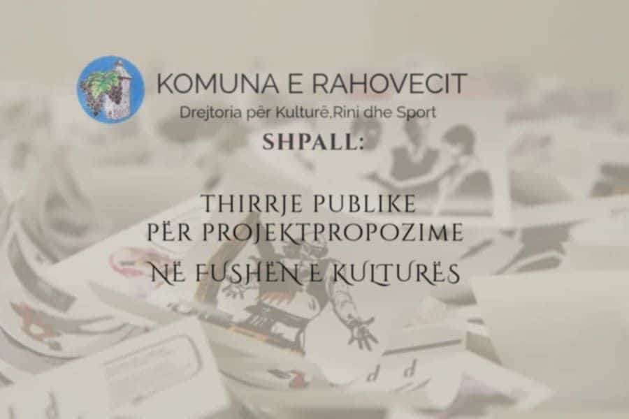 THIRRJE PUBLIKE PER SUBVENCIONE SEKTORI I KULTURËS