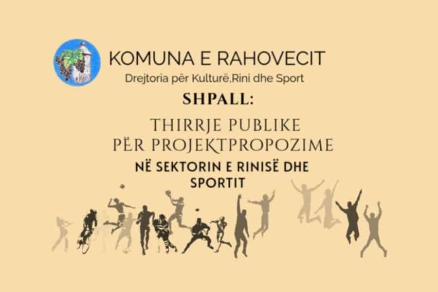 THIRRJE PUBLIKE PER SUBVENCIONE SEKTORI PËR RINI DHE SPORT