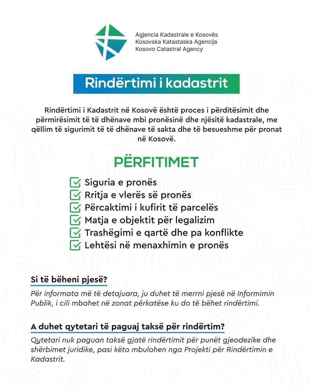 Informim për Rindërtimin e Kadastrit